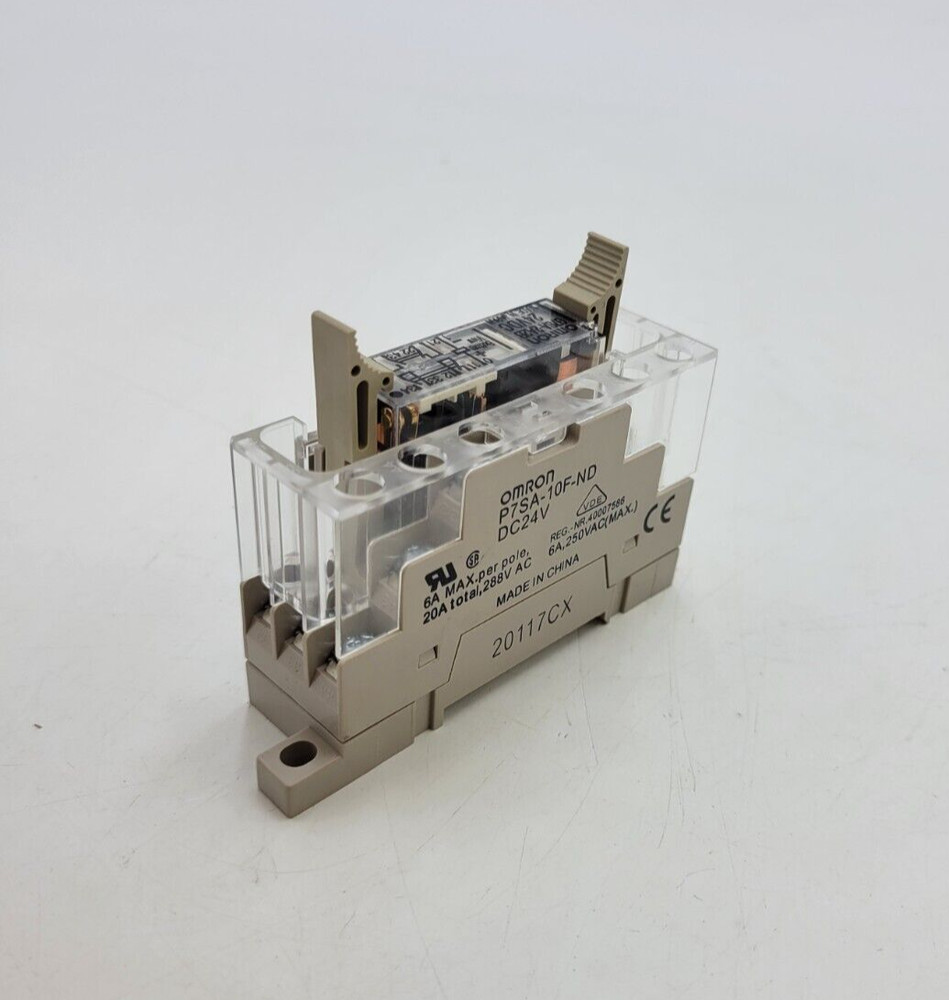 Omron G7SA-2A2B Plug-In Relay 6A 250VAC Coil 24VDC with P7SA-10F-ND Socket Base