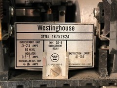 WESTINGHOUSE STYLE 1875282A TYPE C0-9 OVERCURRENT RELAY