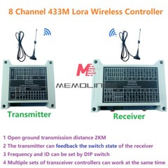 433MHz Lora Remote Control Point to Point Feedback Wireless IO Relay Switch USA