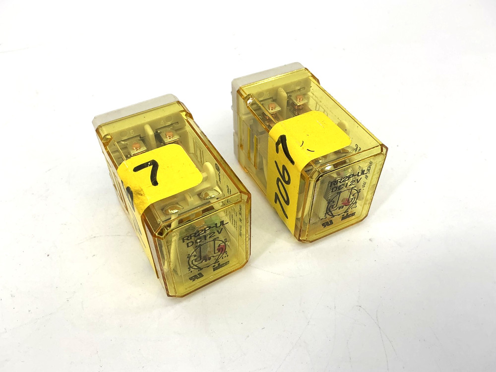 Lot of 2 New IDEC RR2P-UL-DC12V Relay 2-Pole 8-Pin 12VDC Coil RR2P-UL