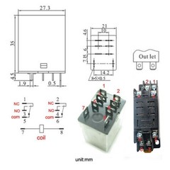 10 x AC220V Coil Power Relay 12A AC240V/DC28V 8 Pin + Din Rail Socket Wholesale