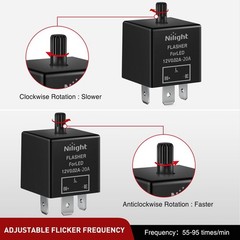 4PCS Flasher Relay Adjustable 3 Pin CF13 JL-02 Electronic Blinker Relay 12V 1…