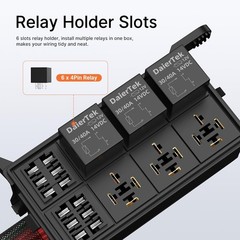 12V Relay Box 6 Way12 AWG Pre-Wired Waterproof Relay Box 6 Slot ATC/ATO Fuse …