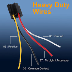 2pcs Car Relay with Harness 12V 40A 4 Pin SPST Harness Sockets with Col…