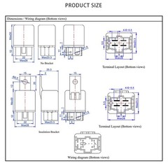 2 Pack 12V 40A Relay SPST 4 Pin Automotive Heavy Duty FLS821 Universal