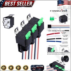3 PCS 4-Pin 12V Fuse Relay Switch Harness Set, 12V Relay with Harness, 30A SP…