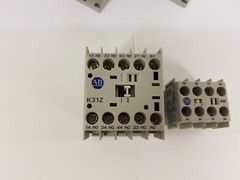 (3) Allen Bradley 700-K31Z* Control Relay w/ 100-KFA40E Auxiliary Contact Module