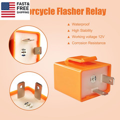 2Pcs 2-Pin 12V Speed Adjustable LED Electronic Flasher Relay Fix Motorcycle Turn