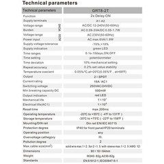 GRT8-2T Double Delay on Timer Relay AC/DC12V-240V DPDT Relay Din Rail GRT8-2T…