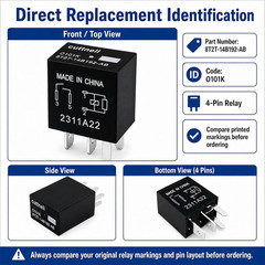 6-Pack Relay 8T2T-14B192-AB 12V 30A 4-Pin | Compatible with Ford F150 Edge Explo