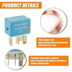 Relay 90987-02027, 4 Pins Relay Replace 90080-87026 90987-02028 Compatible with
